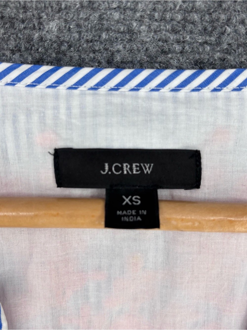 J Crew Blue White Striped Popover Dress Embroidered Women’s XS Coastal Preppy - Picture 5 of 15